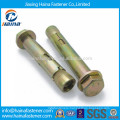 Whosale 4.8 grade color plated sleeve anchor bolt weight with hex head M16